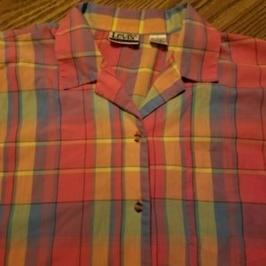 Vintage Levi's Travelers Plaid Button Down…